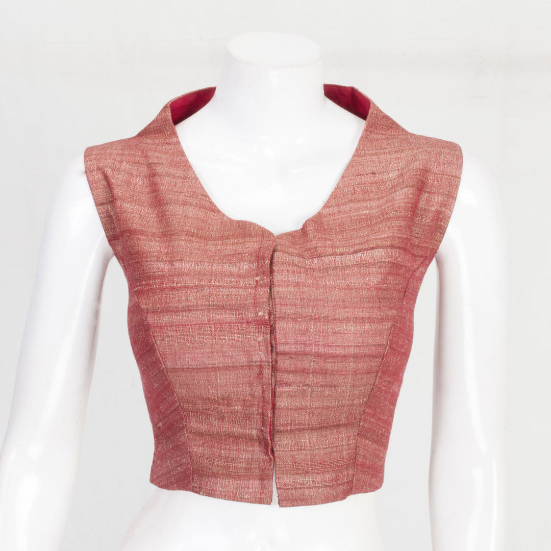 Maroon Handcrafted Raw Silk Blouse 10061035