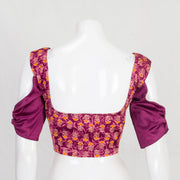 Magenta Ajrakh Printed Mashru Blouse 10061057