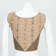 Brown Handcrafted Ikat Cotton Blouse 10061176
