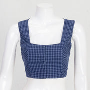 Blue Handcrafted Dabu Printed Cotton Blouse 10061180