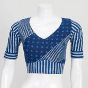 Indigo Blue Dabu Printed Cotton Blouse 10061209