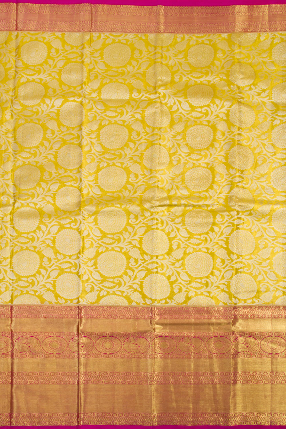 Golden Yellow Handloom Pure Silk Tissue Zari Dharmavaram Saree 10061231