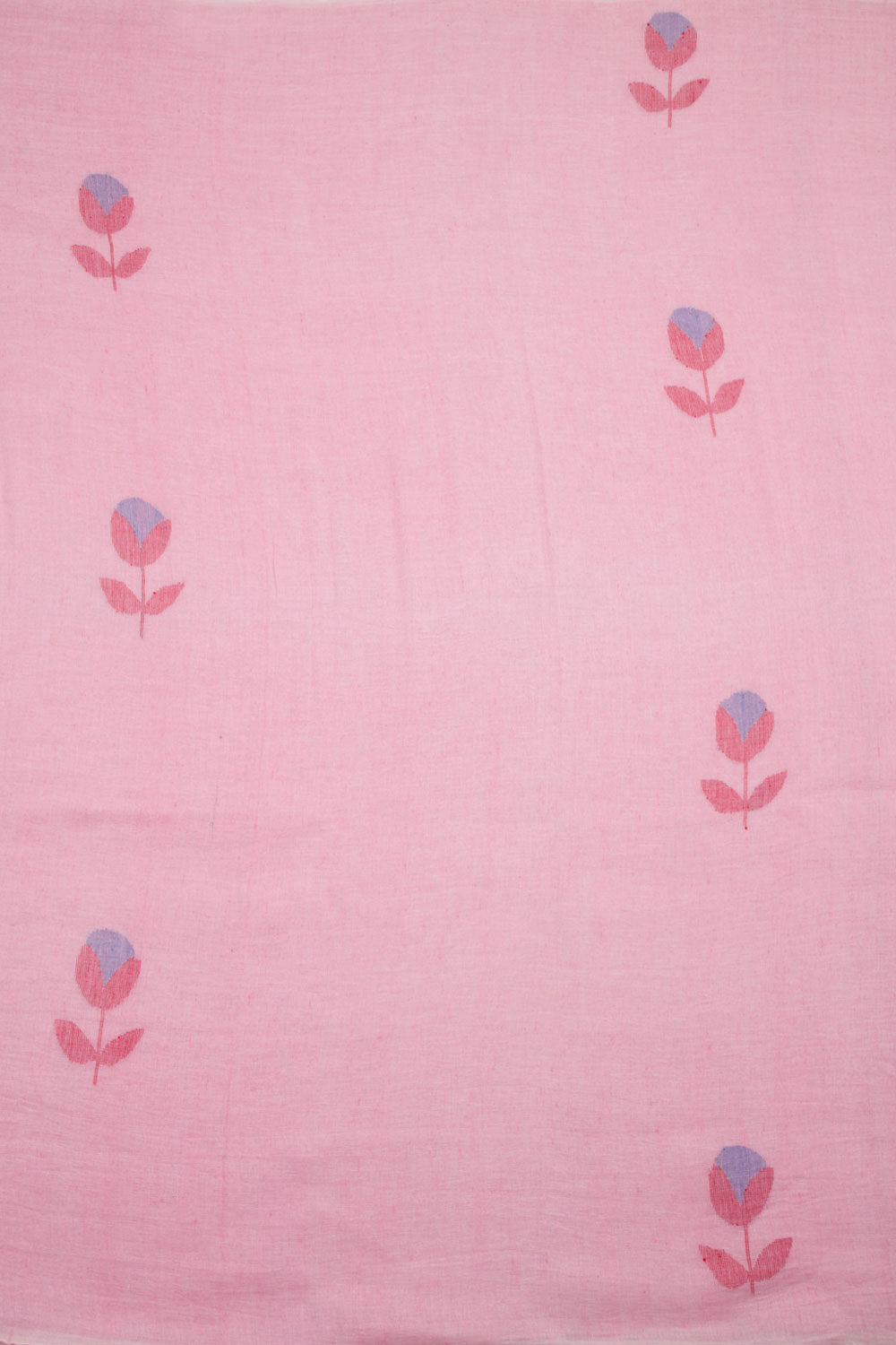 Pink Handloom Jamdani Linen  Saree 10061404