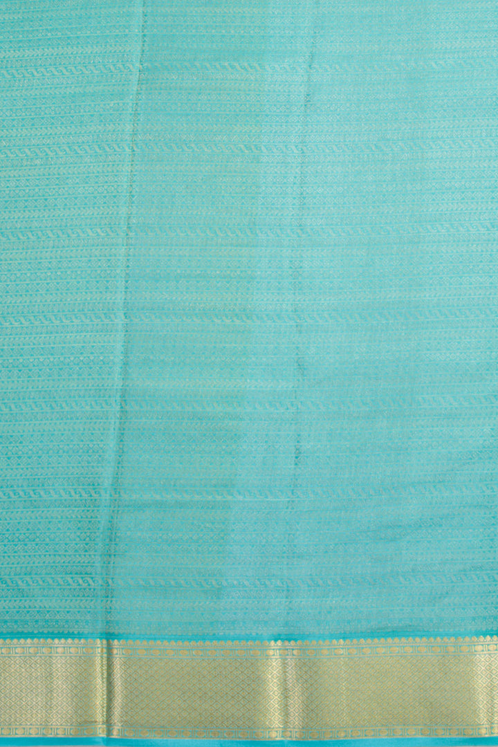 Aqua Blue Mysore Crepe Silk Saree 10061643