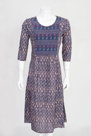 Blue Hand Embroidered Cotton Panel Kurta 10061666