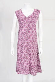 Purple Handcrafted Sleeveless Printed A line Cotton Kurta 10062152
