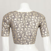 Grey Aari Embroidered Banarasi Silk Cotton Blouse 10062279