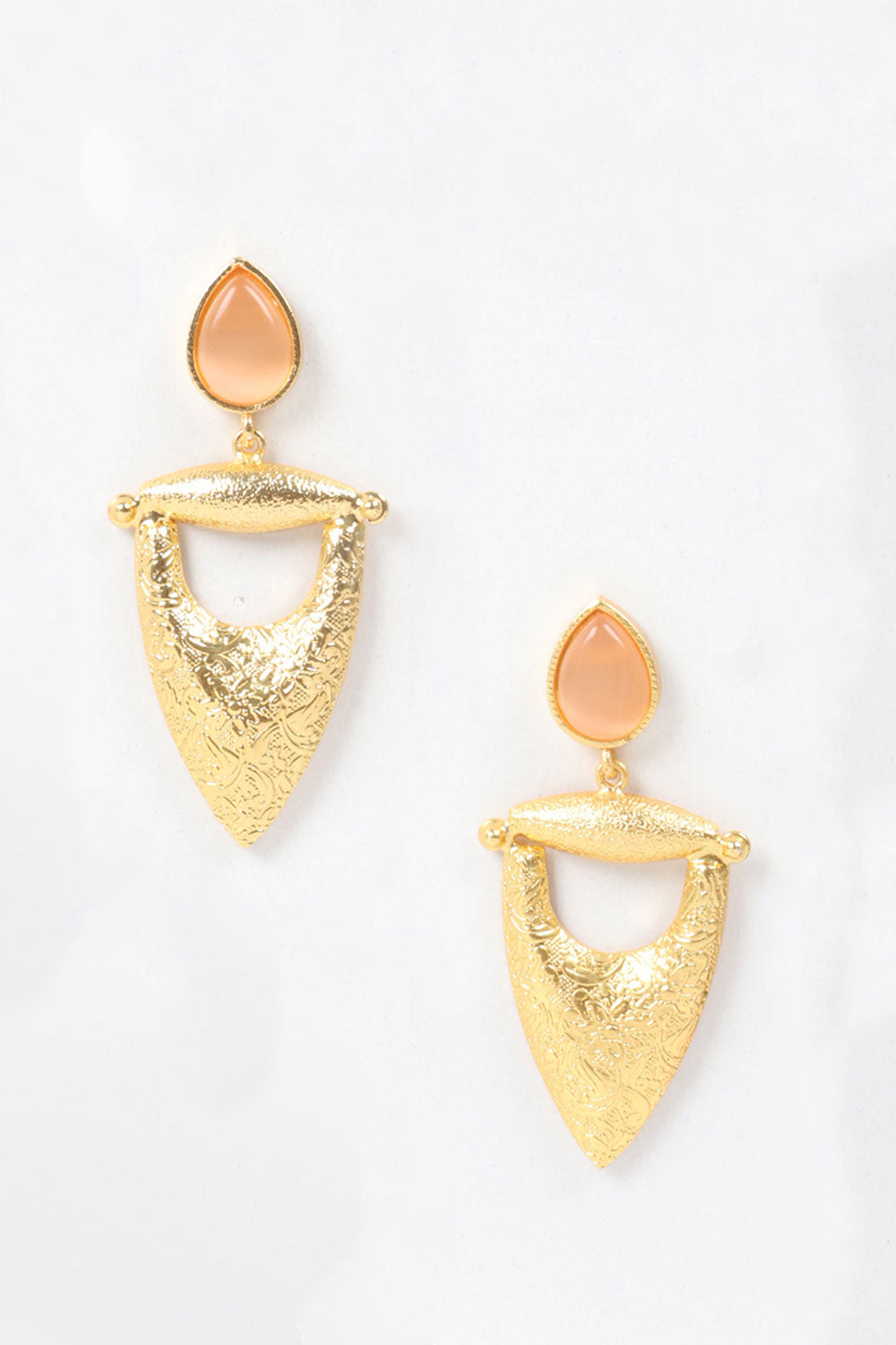 Handcrafted Gold Tone Brass Earrings