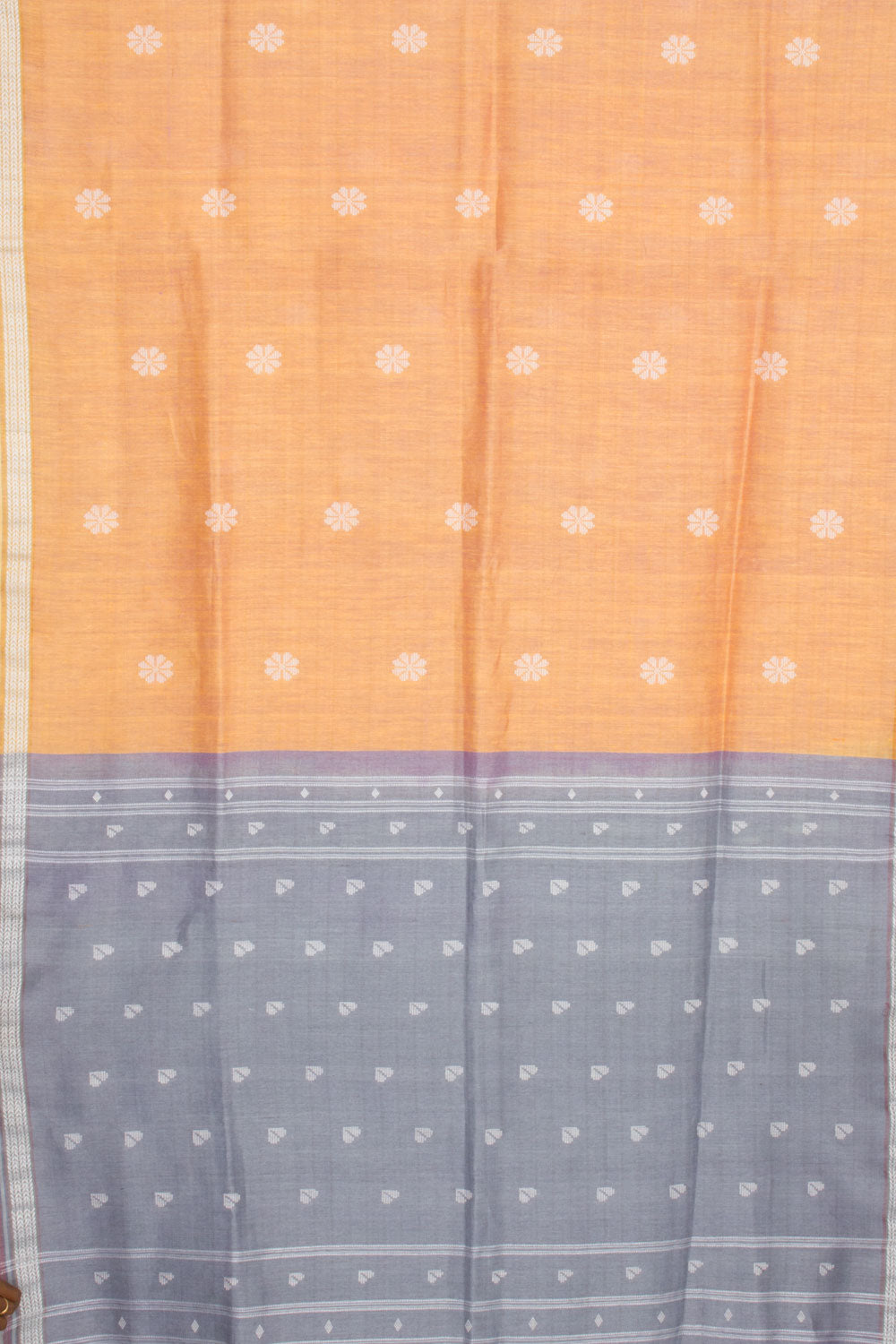 Orange Handloom Odisha Tussar Linen Saree 10060312