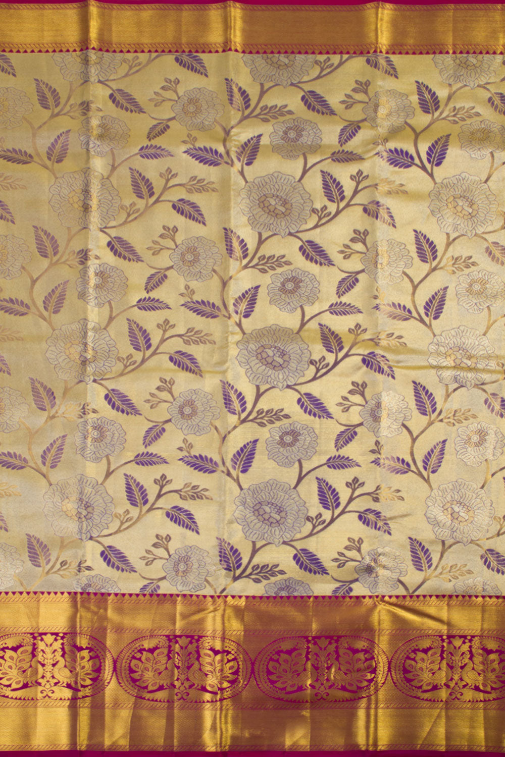 Handloom Pure Silk Tissue Zari Dharmavaram Saree 10061249
