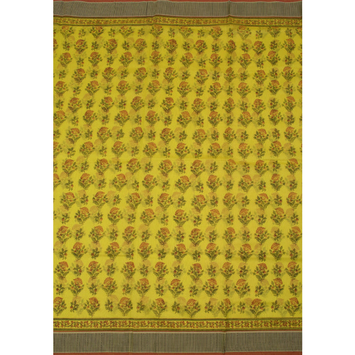 Hand Block Printed Maheshwari Silk Cotton Saree 10054155