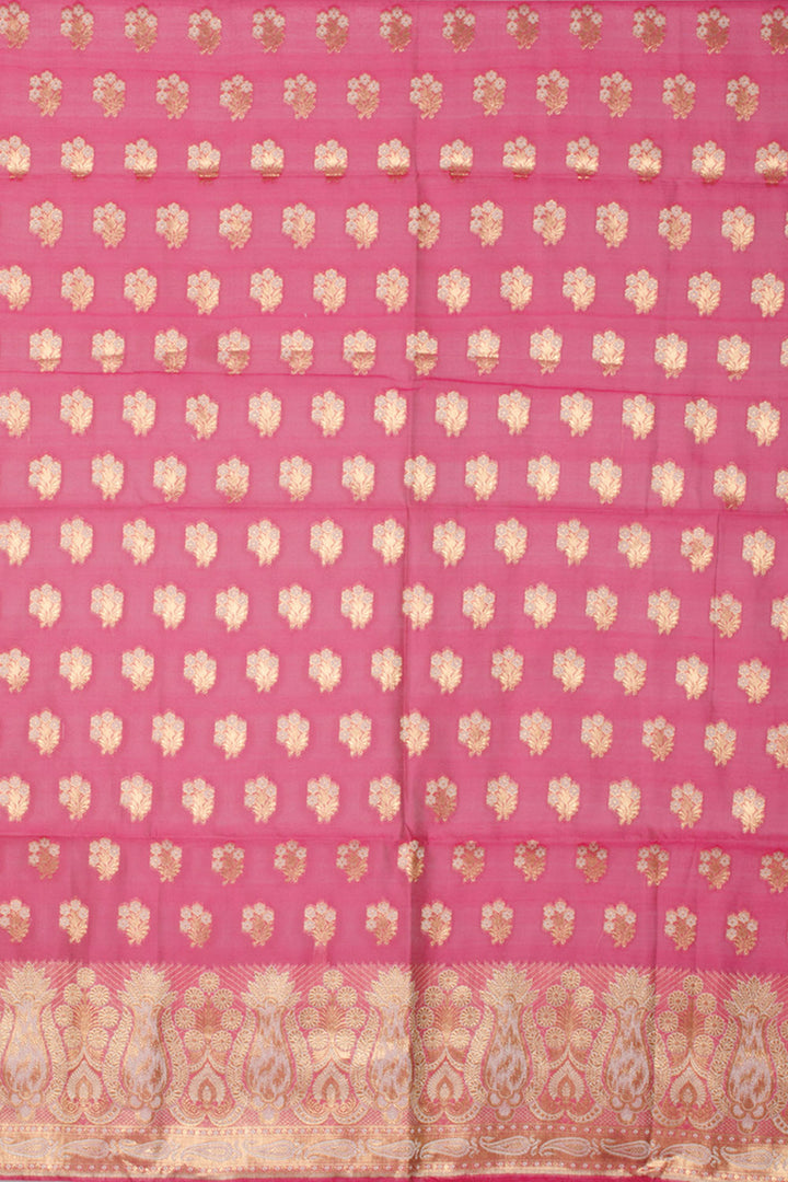 Magenta Banarasi Katrua Silk Cotton Salwar Suit Material 10061157