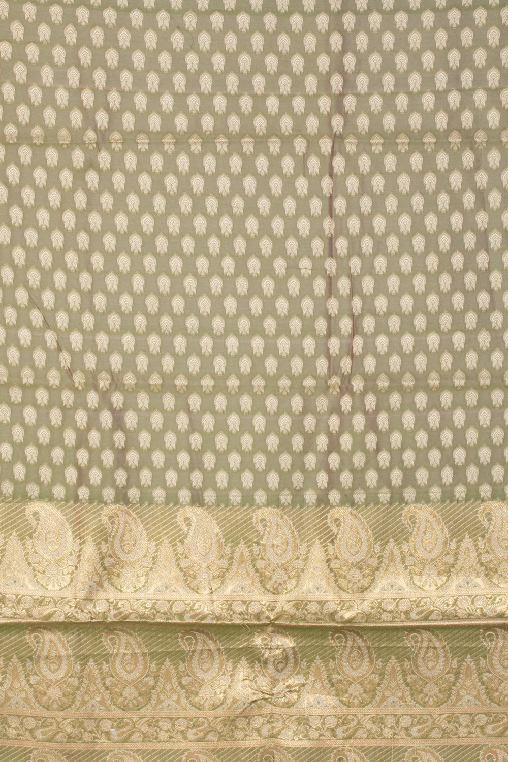 Avocado Green Banarasi Cotton Salwar Suit Material 10061163