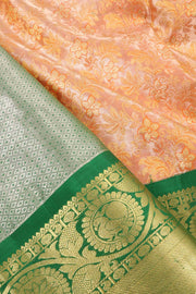 Peach Korvai Kanjivaram Tissue Pattu Pavadai Material 10059608