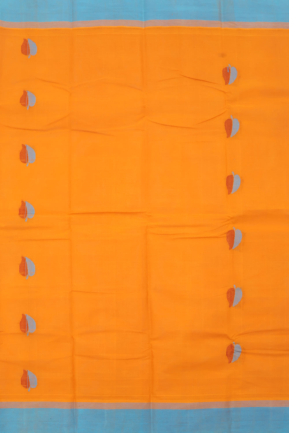 Rusty Orange Handwoven Kanchi Cotton Saree 10059657