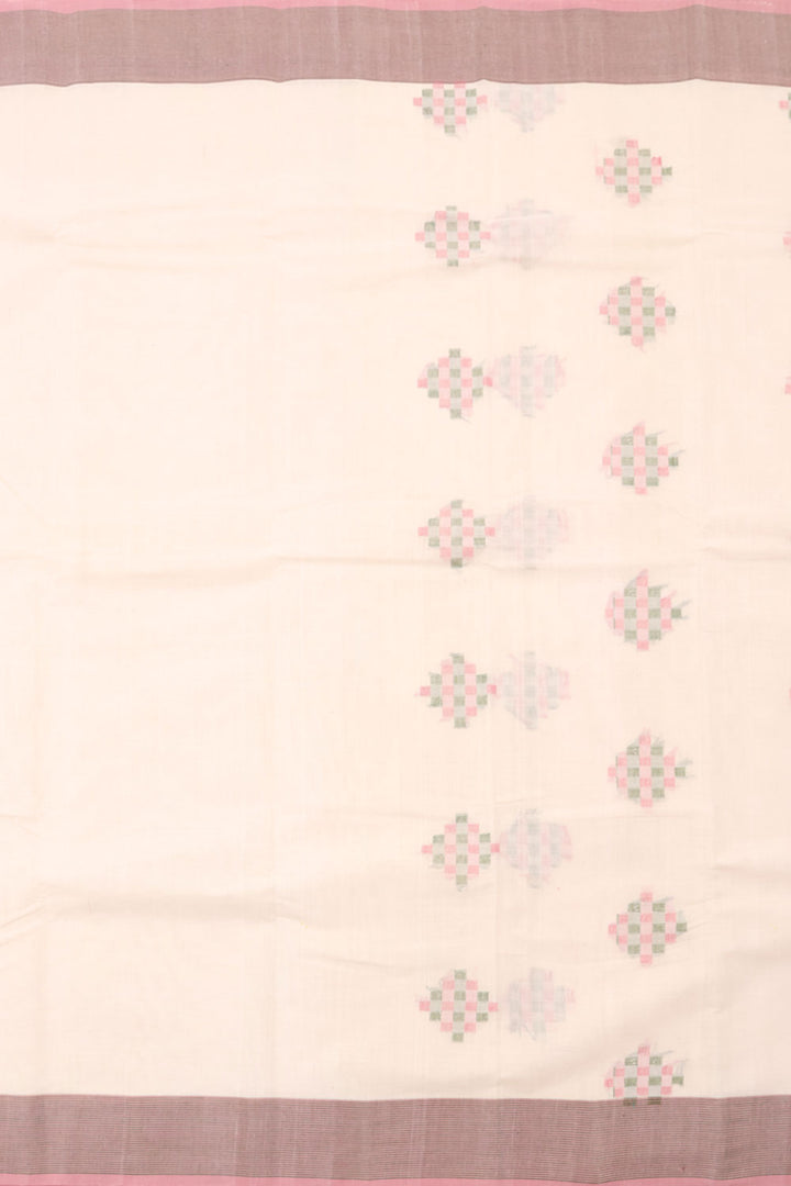 Off White Handwoven Kanchi Cotton Saree 10059659
