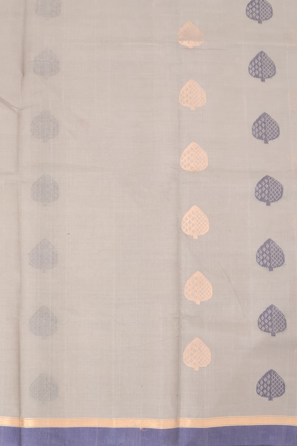 Cloud Grey Handwoven Kanchi Cotton Saree 10059666