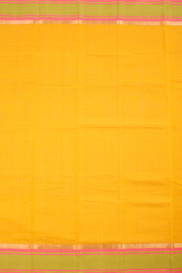 Mustard Yellow Negamam Cotton Saree 10059994