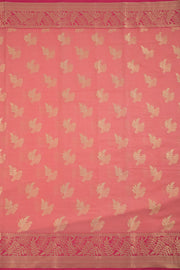 Peach Handloom Banarasi Cotton Saree 10061113