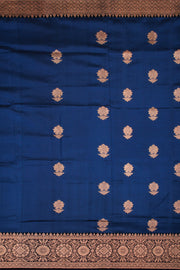 Blue Handloom Banarasi Kadhwa Katan Silk Saree 10061141