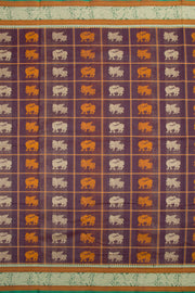 Brown Handloom Kanchi Silk Cotton Saree 10061316