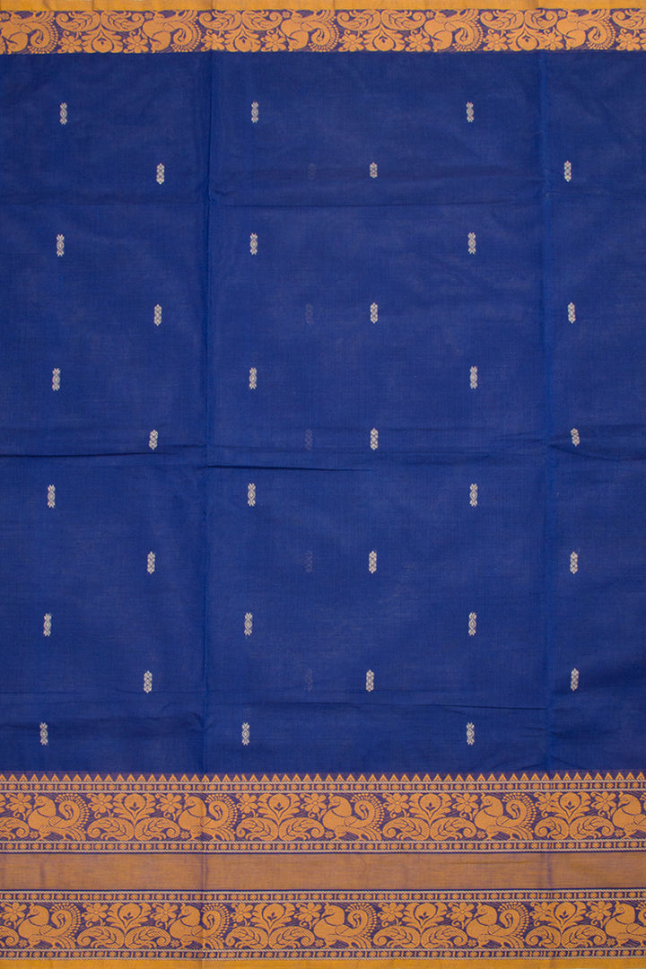 Blue Handloom Kanchi Cotton Saree 10061332