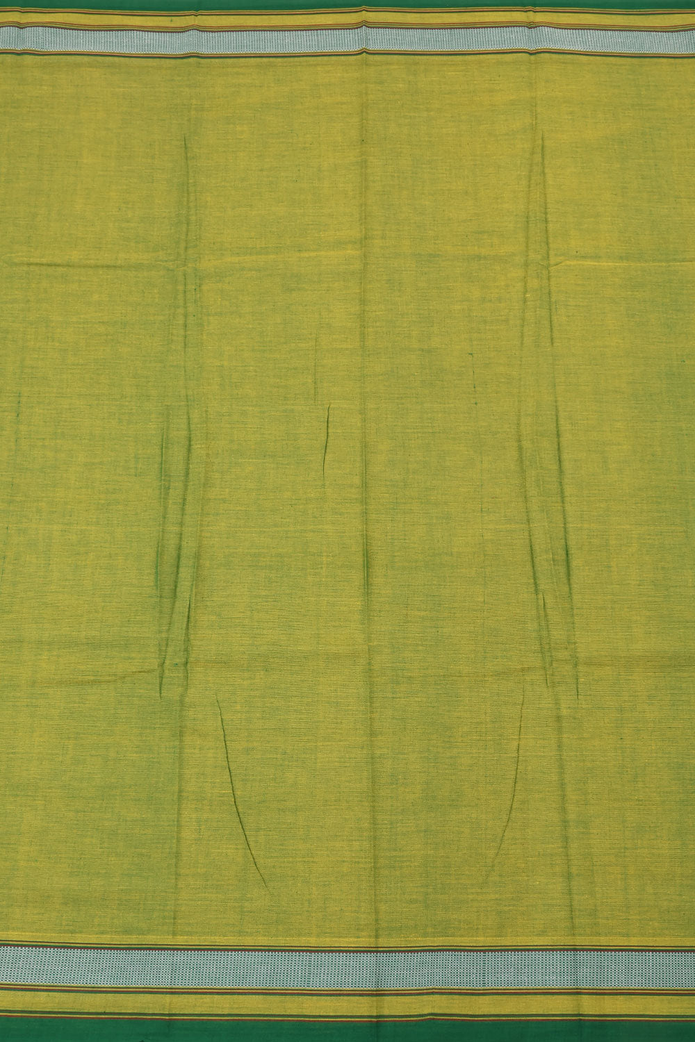 Farm Green Handwoven Solapur Cotton Saree 10060201