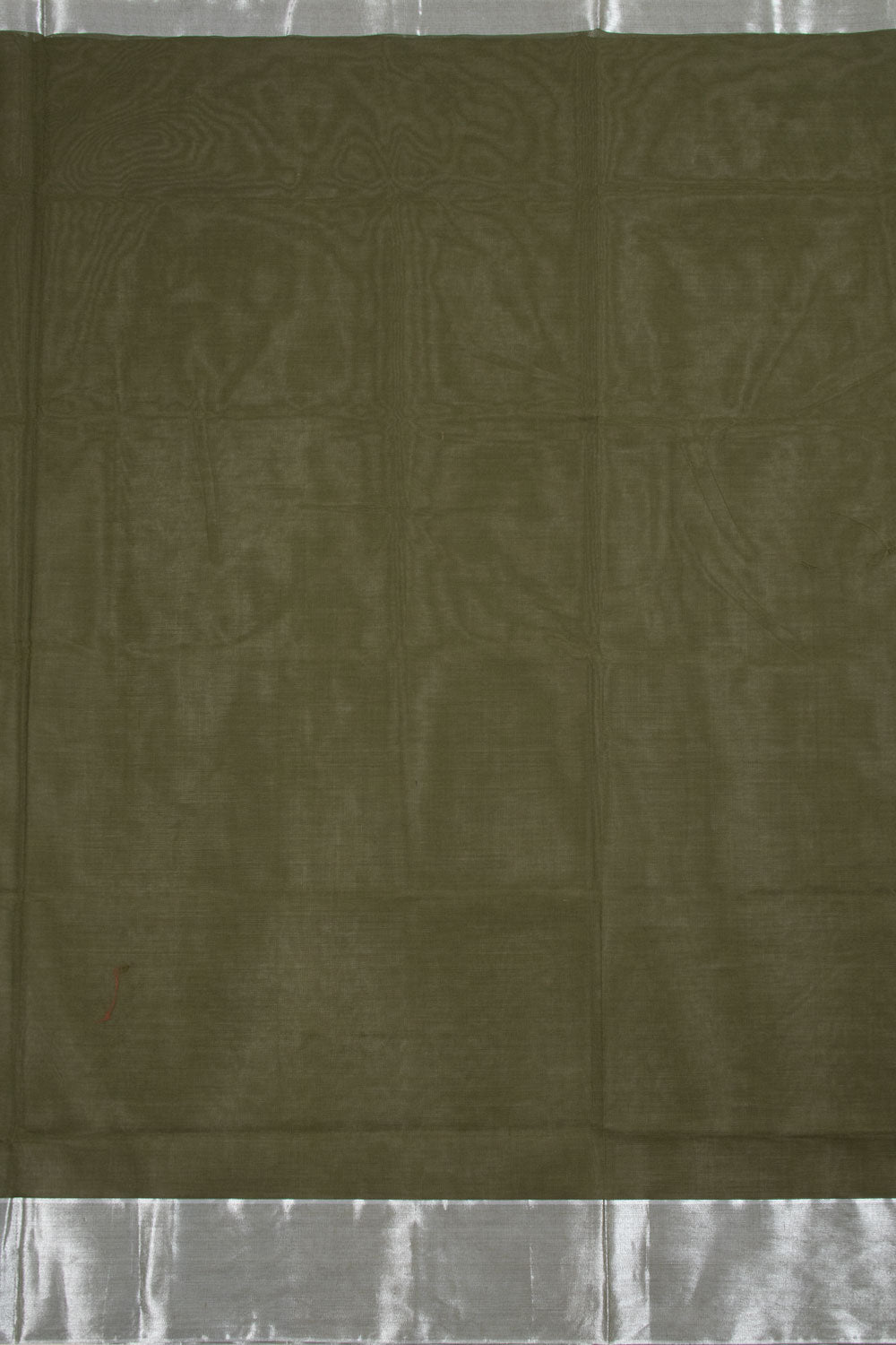 Dark Green Handwoven Solapur Cotton Saree 10060204