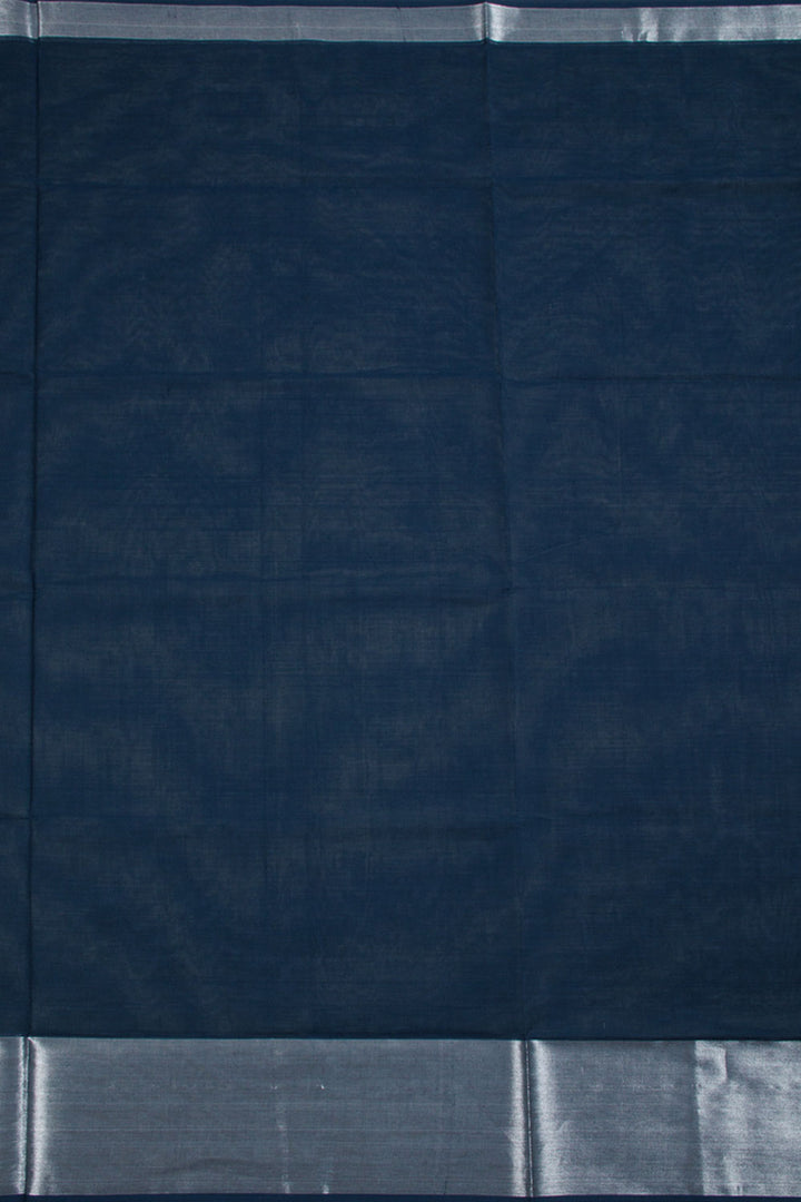 Teal Blue Handwoven Solapur Cotton Saree 10060213