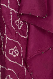 Burgundy Bandhani Mulberry Silk Dupatta 10059158