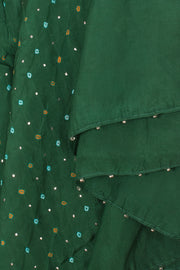 Green Bandhani Mulberry Silk Dupatta 10059162