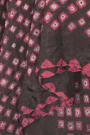 Black Bandhani Mulberry Silk Dupatta 10059167