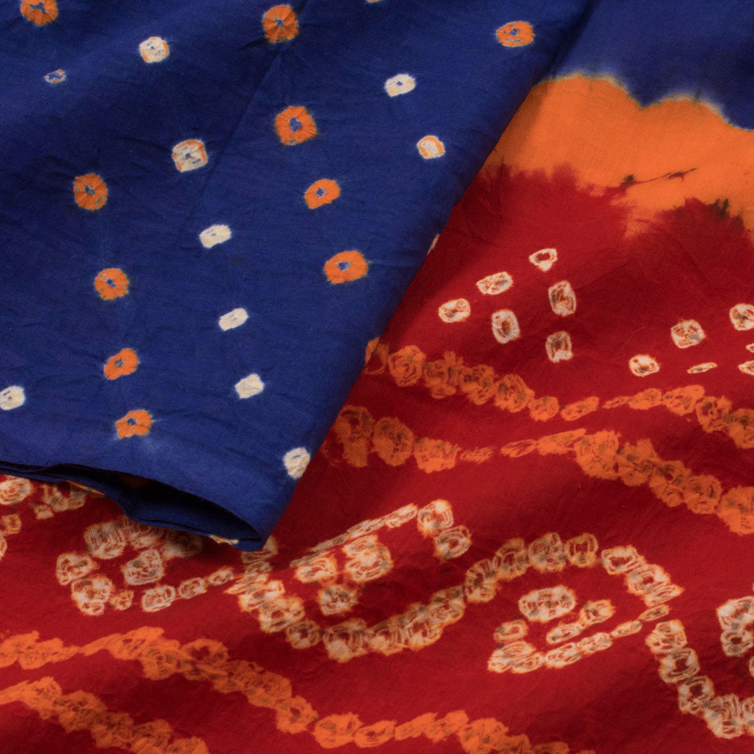 Handcrafted Bandhani Cambric Cotton Kurta Material 10054243