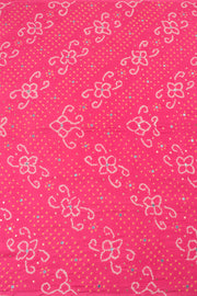 Hot Pink Handcrafted Bandhani Gajji Silk Saree 10059603