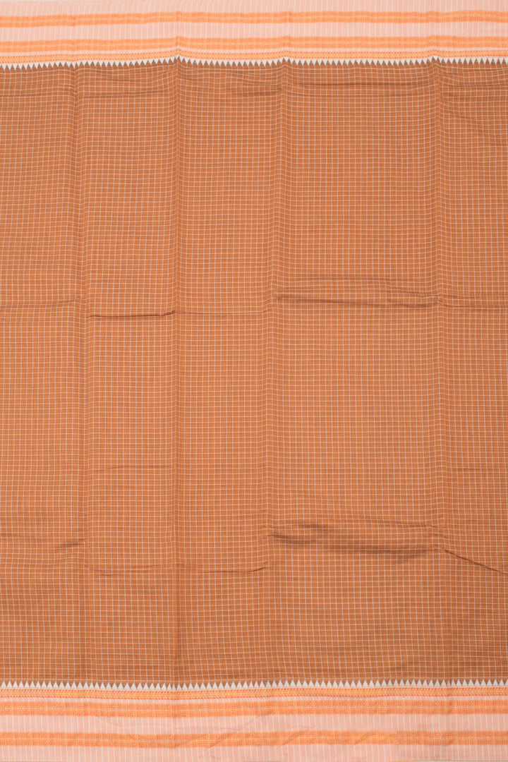 Brown Handloom Narayanpet Cotton Saree 10059577