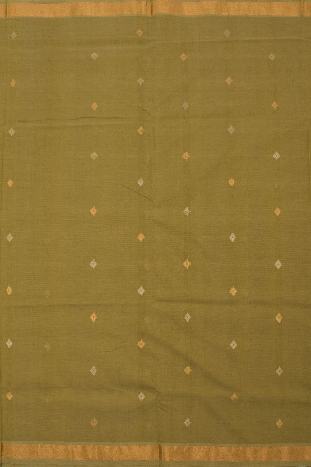 Olive Green Handloom Uppada Cotton Saree 10059588