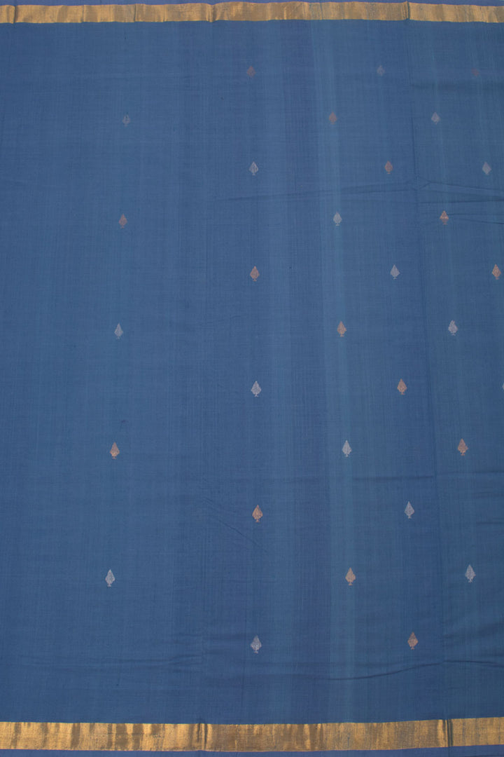 Greyish Blue Handloom Uppada Cotton Saree 10059589
