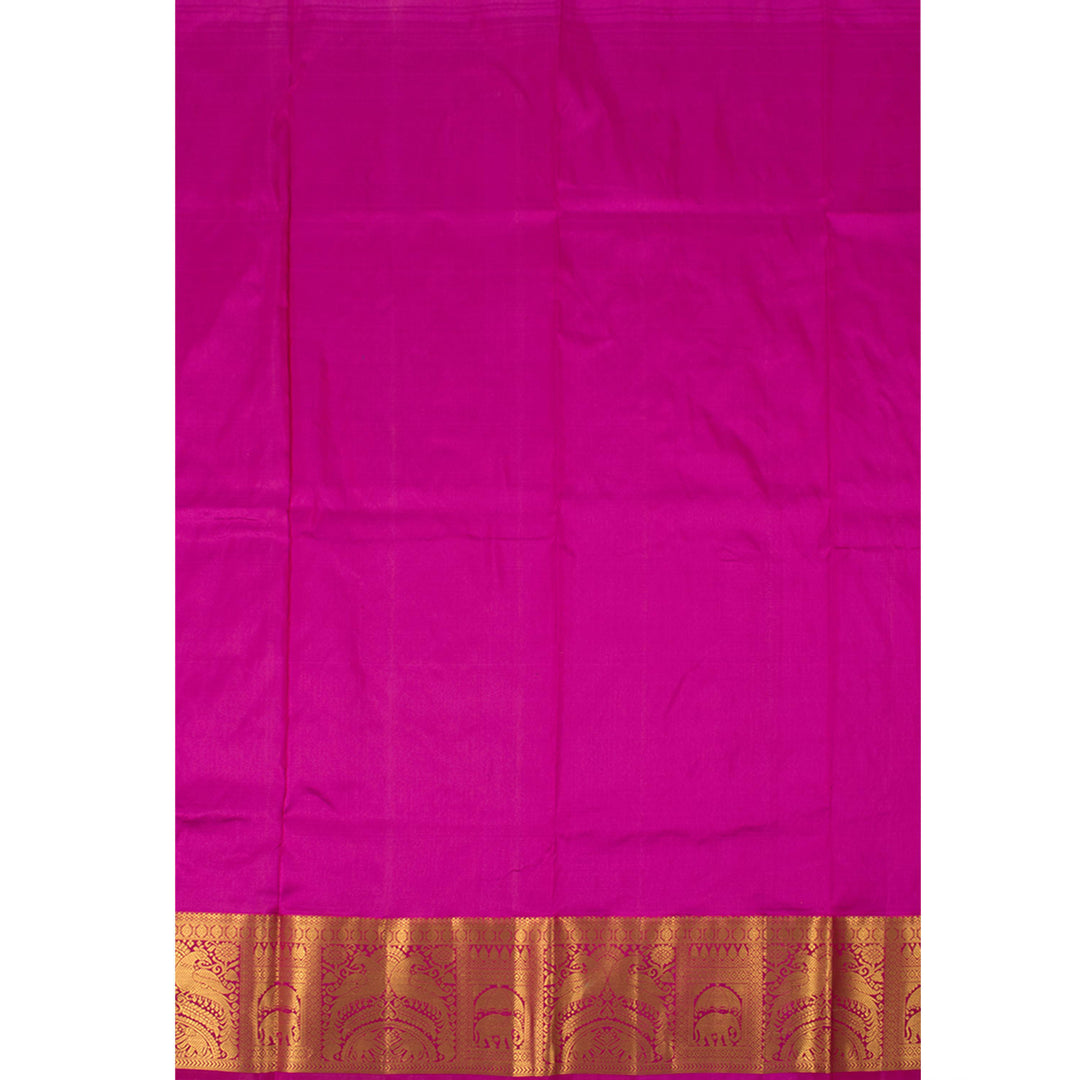 5 to 9 Year Size Pure Zari Kanchipuram Pattu Pavadai Material 10054677