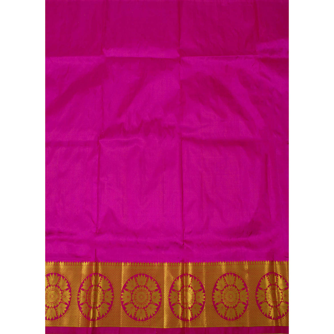 5 to 9 Year Size Pure Zari Kanchipuram Pattu Pavadai Material 10054680