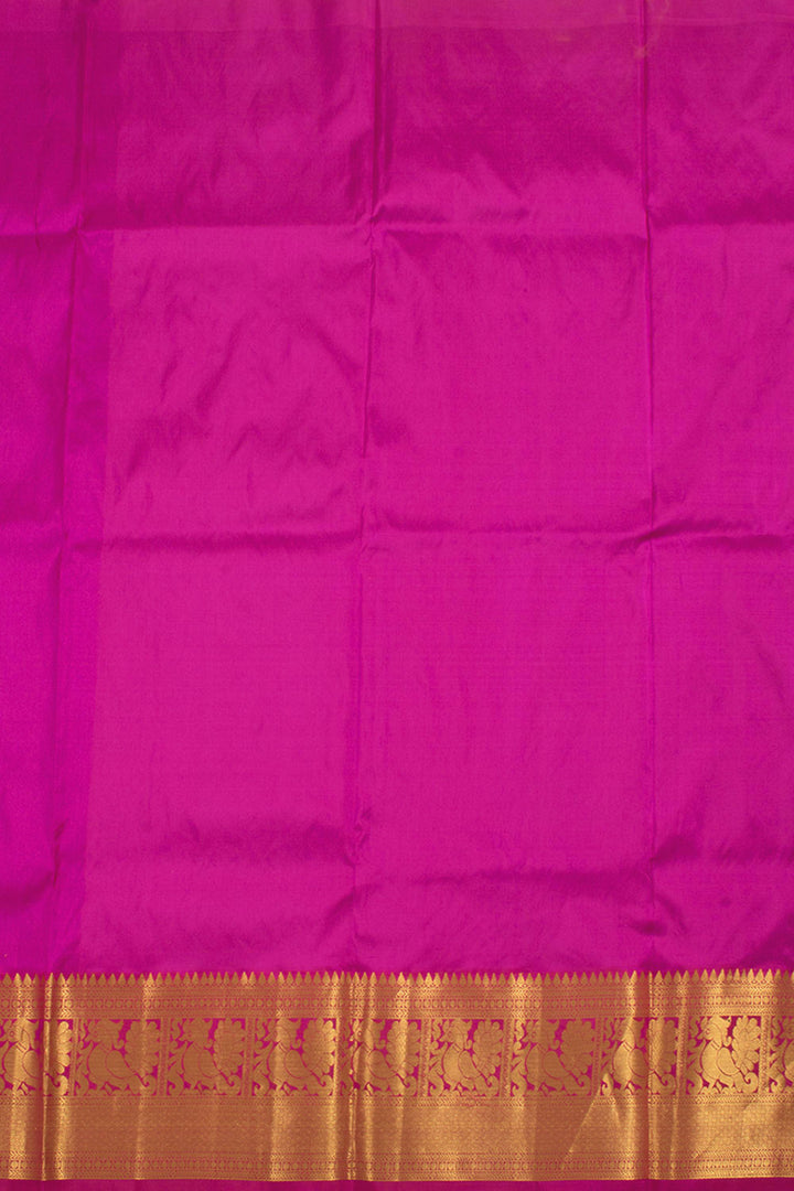 5 to 9 Year Size Pure Zari Kanjivaram Silk Pattu Pavadai Material 10058071