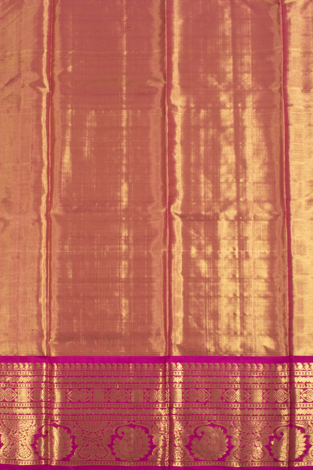 5 to 9 Year Size Pure Zari Kanjivaram Tissue Silk Pattu Pavadai Material 10058072