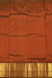 Sunset Orange 5 to 9 Year Size Pure Zari Kanjivaram Silk Pattu Pavadai Material 10058075