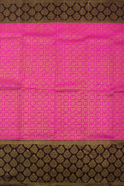Hot Pink Pure Zari Korvai Kanjivaram Silk Saree 10058734