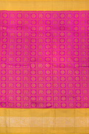 Rani Pink Pure Zari Bridal Korvai Kanjivaram Silk Saree 10058740