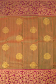 Maandhulir Pachai Green Pure Zari Korvai Kanjivaram Silk Saree 10060019