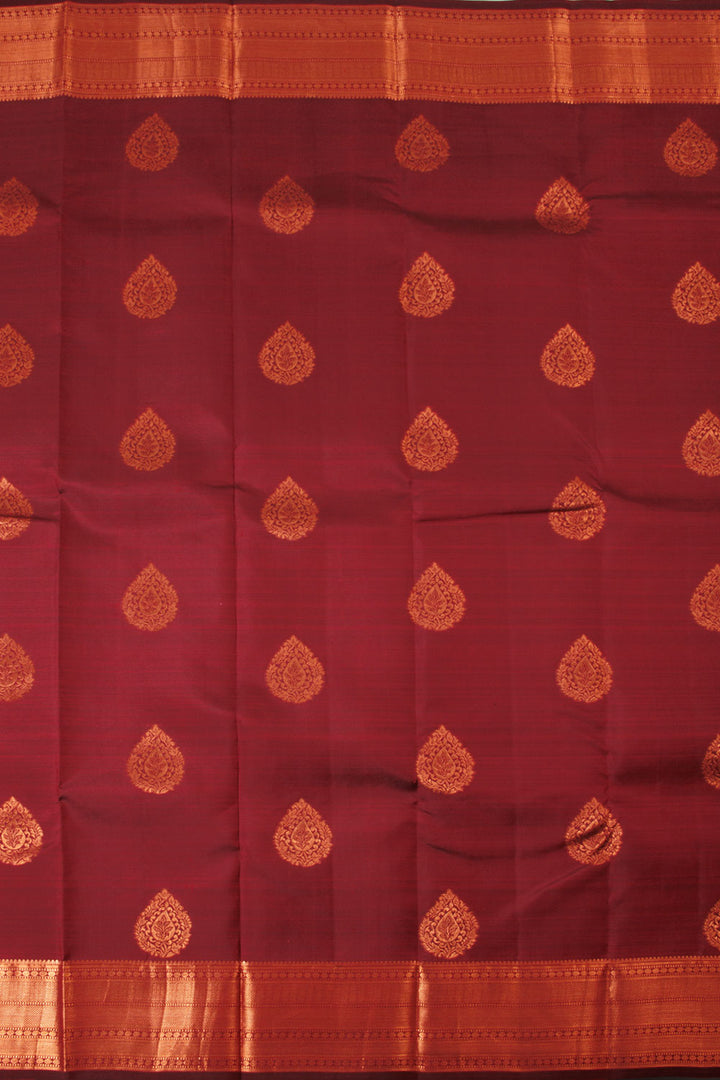 Rose Wood Maroon Kanjivaram Silk Saree 10060070