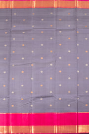 Cool Grey Handloom Pure Zari Korvai Kanjivaram Silk Saree 10060077