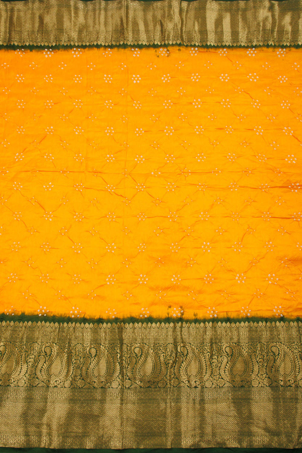 Yellow Kanjivaram Pure Silk Bandhani Saree 10060147
