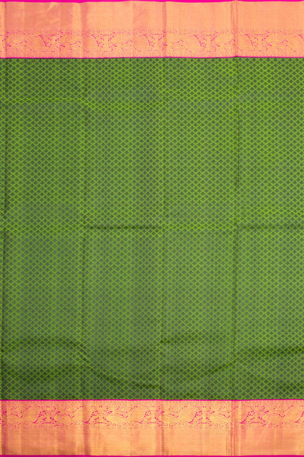Green Pure Zari  Korvai Jacquard Kanjivaram Silk Saree 10061512