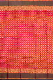 Tomato Red Pure Zari Kanjivaram Silk Saree 10061537